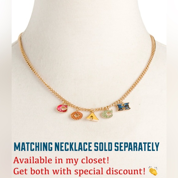 NWT! Coach designer pavé charm bracelet w/ fun colorful charms + Coach gift box - Picture 12 of 13